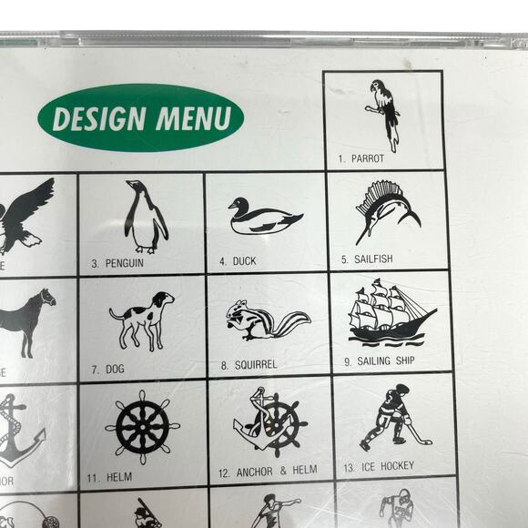 Janome Memory Card #4 Varsity Series Vintage Embroidery Card 17 Images NWOT - Picture 4 of 8